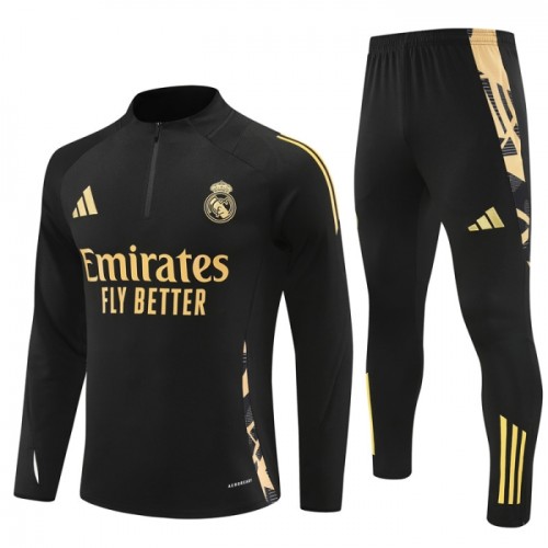 Real Madrid Quarter Zip Sweatshirt za Trening 2024-25 Crna Real Madrid Quarter Zip Sweatshirt za Trening 2024-25 Crna